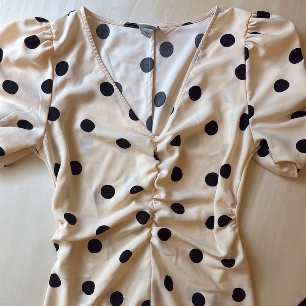 Polka Dot Puff Sleeve Dress